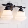 BS15078.0.BS15078BZ Milk Glass Vanity Light – 2 Light