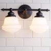 BS15078.1.BS15078BZ Milk Glass Vanity Light – 2 Light – view 2
