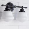BS15078.5.BS15078BZ Milk Glass Vanity Light – 2 Light – view 3