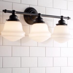 BS15079.0.BS15079BZ Milk Glass Vanity Light – 3 Light