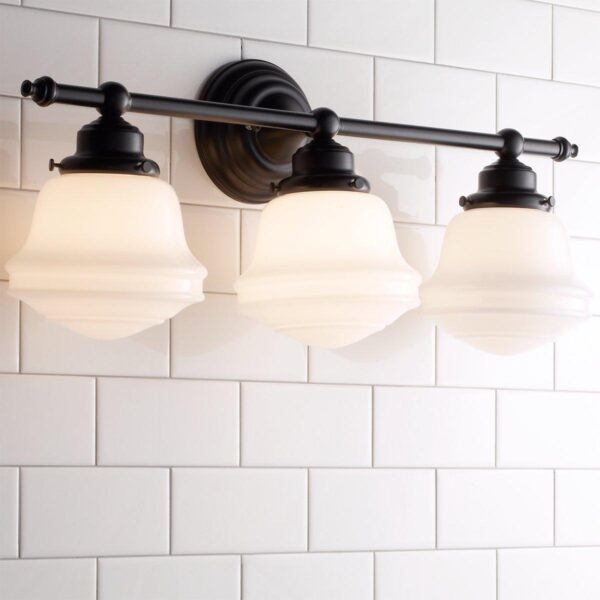 Milk Glass Vanity Light – 3 Light