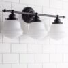 Milk Glass Vanity Light – 3 Light – view 3