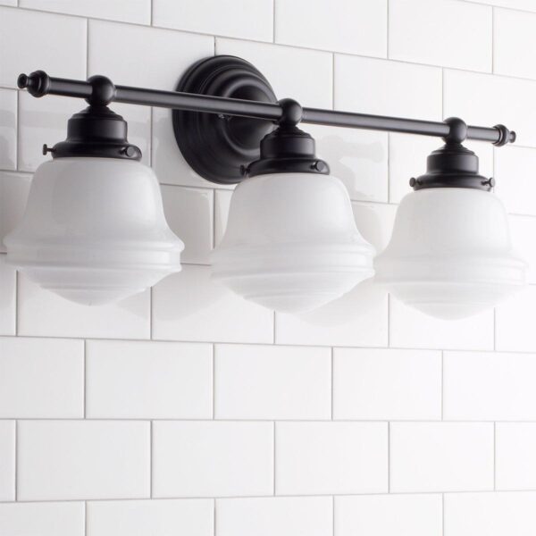Milk Glass Vanity Light – 3 Light – view 3