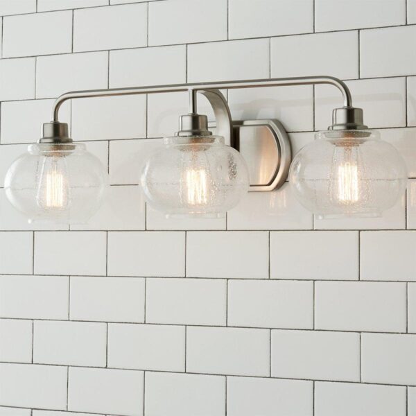 Seeded Globe Vintage Vanity Light – 3 Light