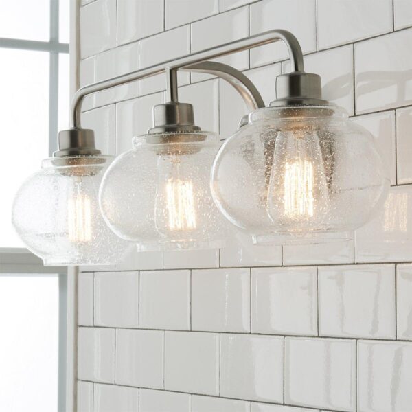 Seeded Globe Vintage Vanity Light – 3 Light – view 3