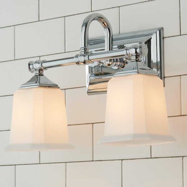 Refined Classic Vanity Light – 2 Light – Opal Glass