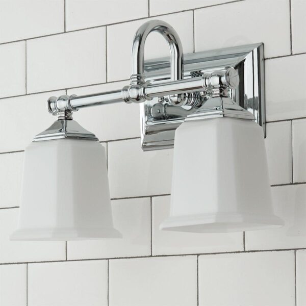 Refined Classic Vanity Light – 2 Light – Opal Glass – view 2