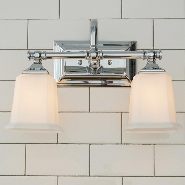 Refined Classic Vanity Light – 2 Light – Opal Glass – view 4