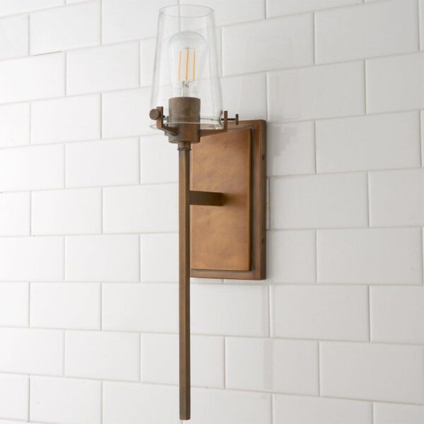 BS17083.1.BS17083NB Modern Industrial Seeded Glass Sconce – view 2