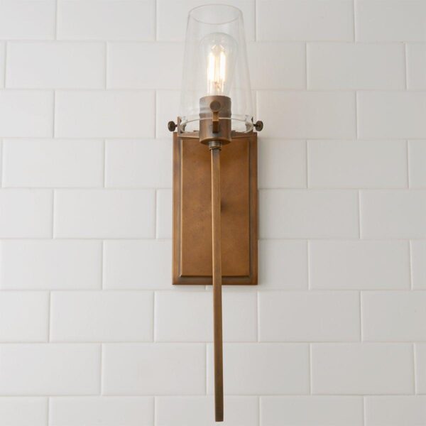 BS17083.3.BS17083NB Modern Industrial Seeded Glass Sconce – view 4