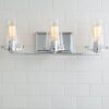 Modern Industrial Seeded Glass Vanity Light – 3 Light – view 2