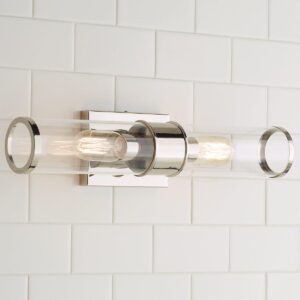 Simple Glass Cylinder Sconce – 2 Light