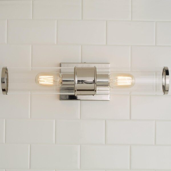 BS17107.1.BS17107PN Simple Glass Cylinder Sconce – 2 Light – view 2