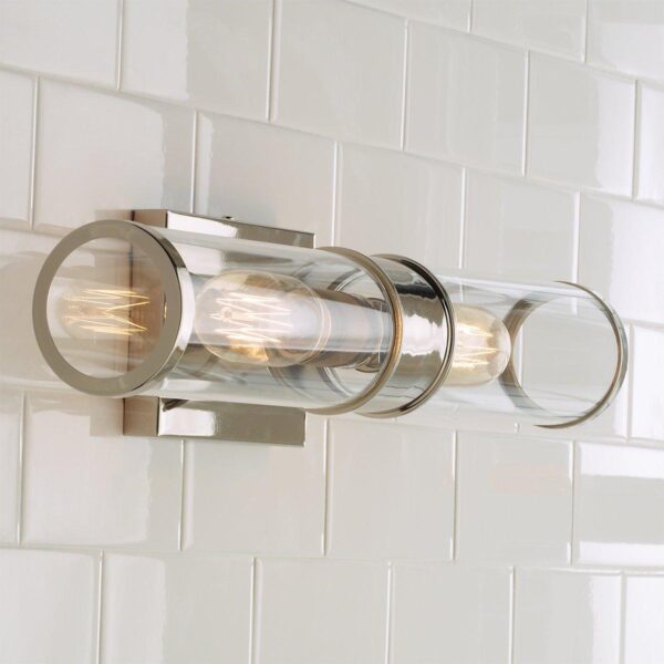 BS17107.2.BS17107PN Simple Glass Cylinder Sconce – 2 Light – view 3
