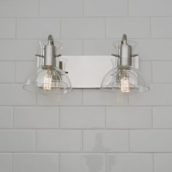Cut Round Flask Vanity Light – 2 Light – view 2