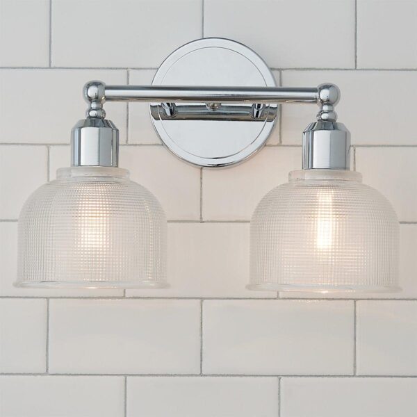 Prismatic Glass Vanity Light – 2 Light – view 3