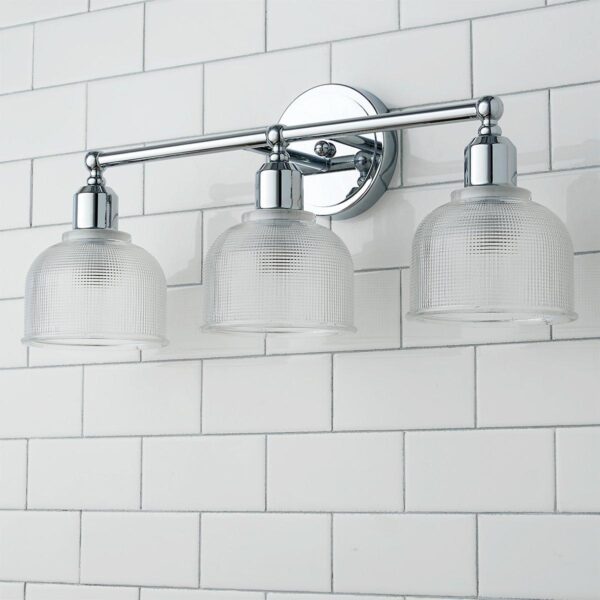 Prismatic Glass Vanity Light – 3 Light – view 2