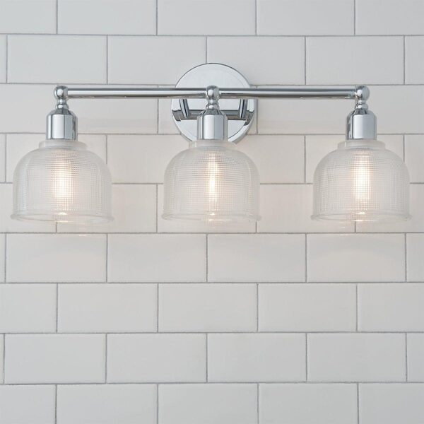 Prismatic Glass Vanity Light – 3 Light – view 3