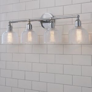 BS18007.0.BS18007CH Prismatic Glass Vanity Light – 4 Light