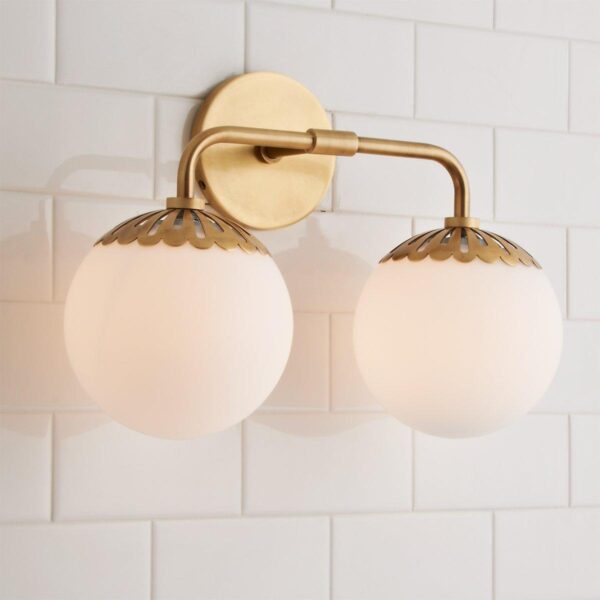 Dewdrop Globe Vanity Light – 2 light