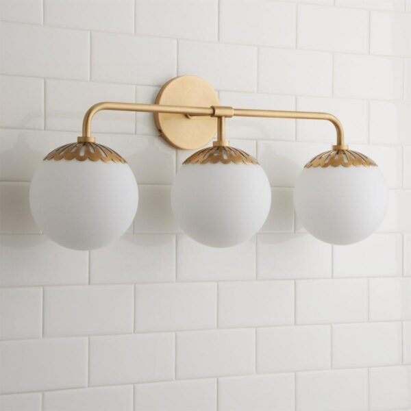 Dewdrop Globe Vanity Light – 3 light – view 2