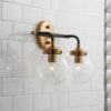 Mixed Metal Globe Vanity Light – 2 light