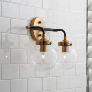 BS18037.0.BS18037KB Mixed Metal Globe Vanity Light – 2 light