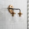 Mixed Metal Globe Vanity Light – 2 light – view 2