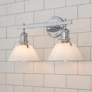 Truncated Cone Shade Vanity Light – 2 light
