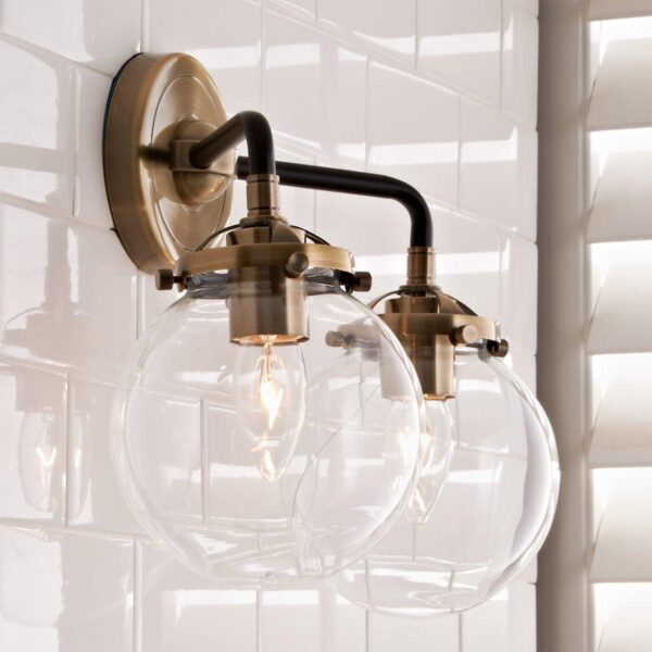 Mod Mix Clear Globe Vanity Light – 2 light – view 3