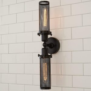 BS18101.0.BS18101BZ Mesh Double Cylinder Sconce