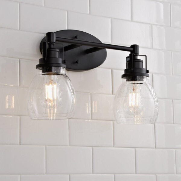 BS18126.0.BS18126BK Soft Seeded Vanity Light – 2 Light