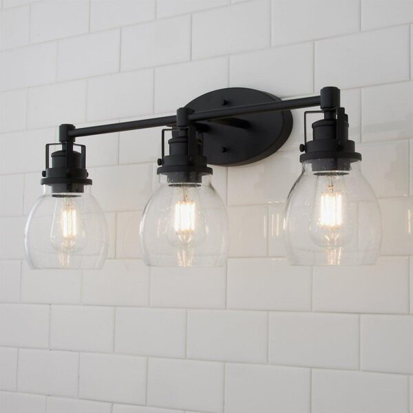 BS18127.0.BS18127BK Soft Seeded Vanity Light – 3 Light