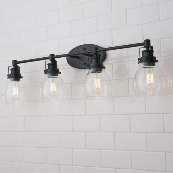 BS18128.0.BS18128BK Soft Seeded Vanity Light – 4 Light