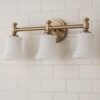 Mercer White Glass Vanity Light – 3 Light – view 2