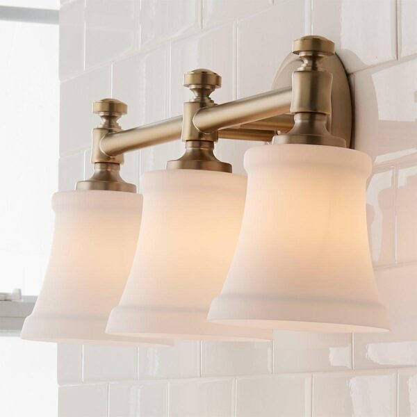 Mercer White Glass Vanity Light – 3 Light – view 3