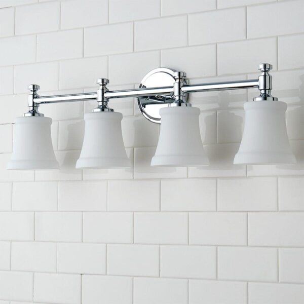 Mercer White Glass Vanity Light – 4 Light – view 2