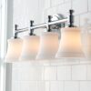 Mercer White Glass Vanity Light – 4 Light – view 3