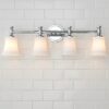 Mercer White Glass Vanity Light – 4 Light – view 4