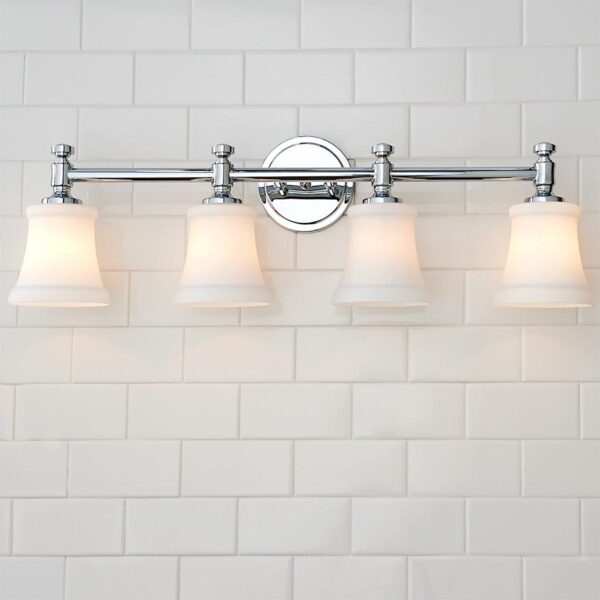 Mercer White Glass Vanity Light – 4 Light – view 4