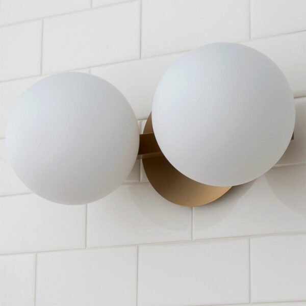BS18175.1.BS18175AB Modern Milky Globe Vanity Light – 2 Light – view 2