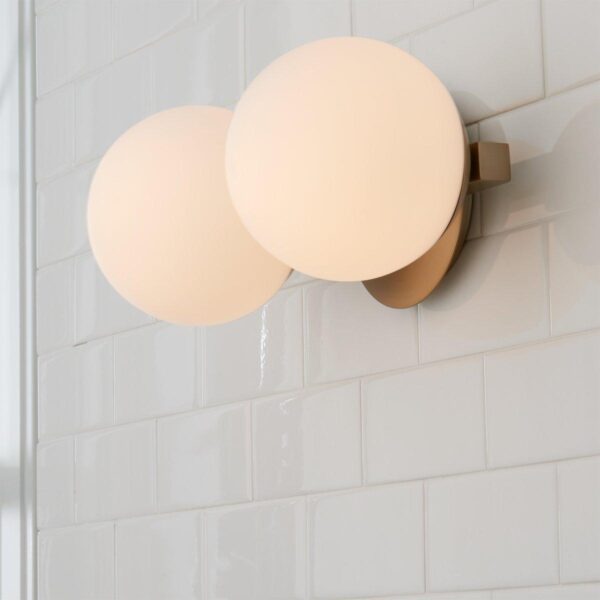 BS18175.2.BS18175AB Modern Milky Globe Vanity Light – 2 Light – view 3