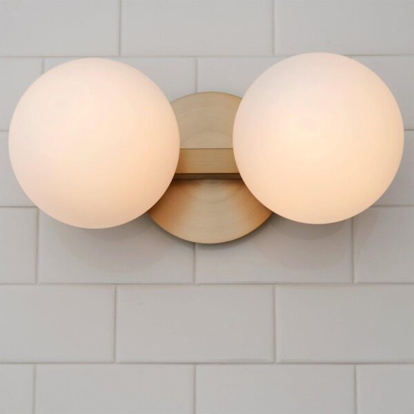 BS18175.3.BS18175AB Modern Milky Globe Vanity Light – 2 Light – view 4