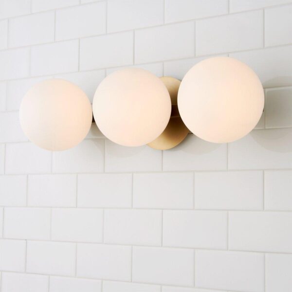 BS18176.0.BS18176AB Modern Milky Globe Vanity Light – 3 Light