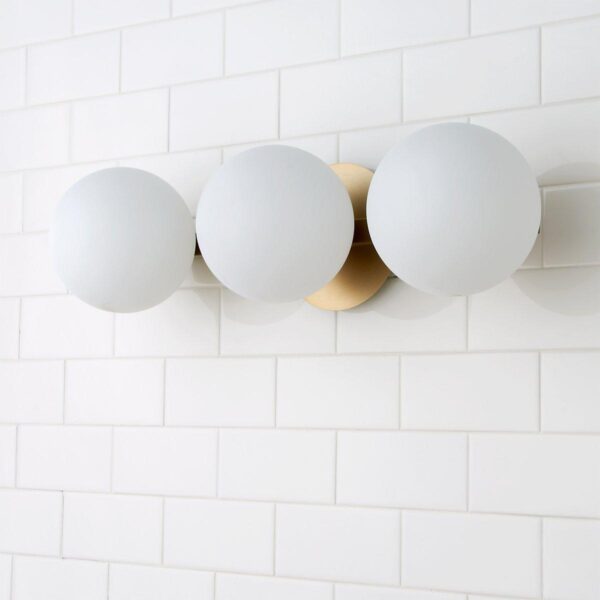 BS18176.1.BS18176AB Modern Milky Globe Vanity Light – 3 Light – view 2