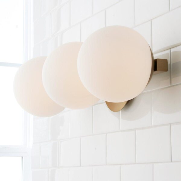 BS18176.2.BS18176AB Modern Milky Globe Vanity Light – 3 Light – view 3