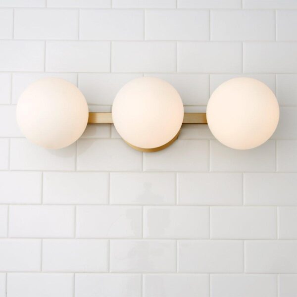 BS18176.3.BS18176AB Modern Milky Globe Vanity Light – 3 Light – view 4