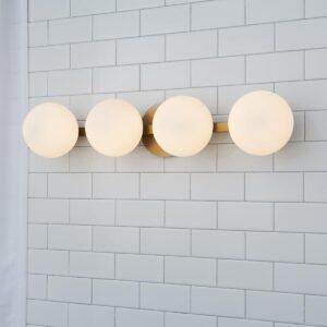 BS18177.0.BS18177AB Modern Milky Globe Vanity Light – 4 Light