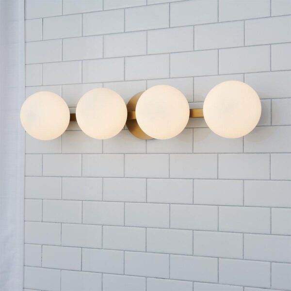 Modern Milky Globe Vanity Light – 4 Light