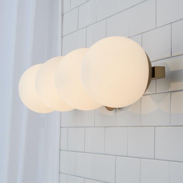 Modern Milky Globe Vanity Light – 4 Light – view 3